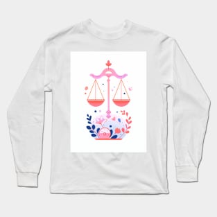 Harmonious Libra Zodiac Artwork Long Sleeve T-Shirt